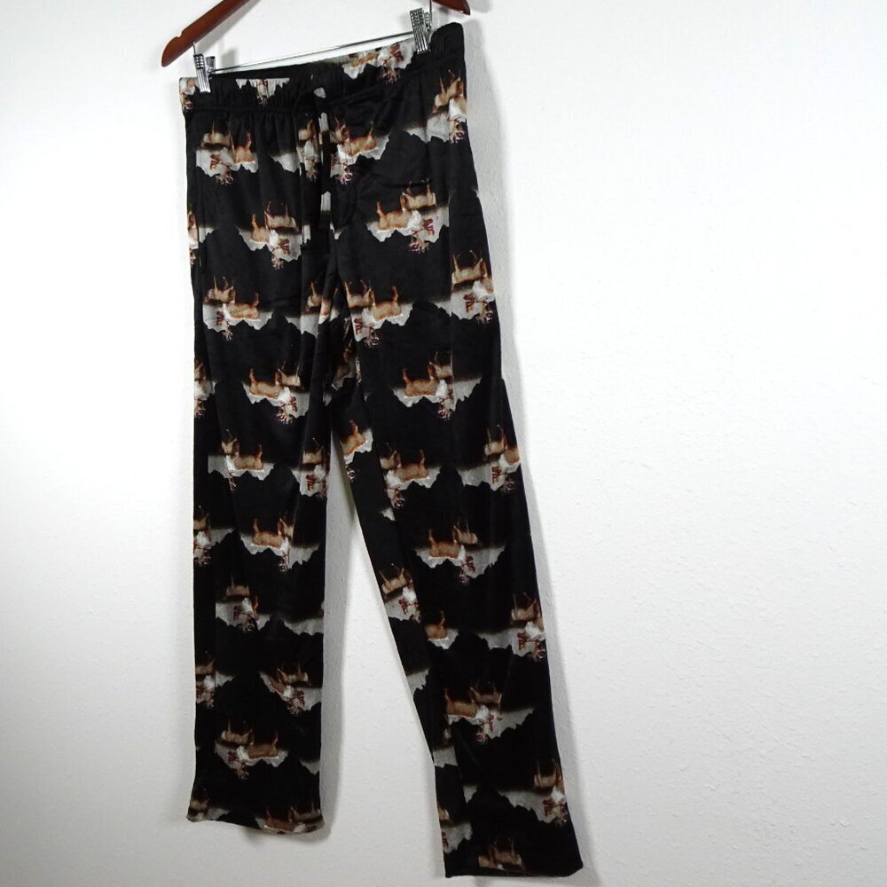 Eddie Bauer Fleece Lounge Pants Men's Size M Animal Print Pajama Sleep Pants - Picture 3 of 8